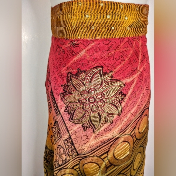 TWO PLY REVERSIBLE WRAP SKIRT - Picture 3 of 11